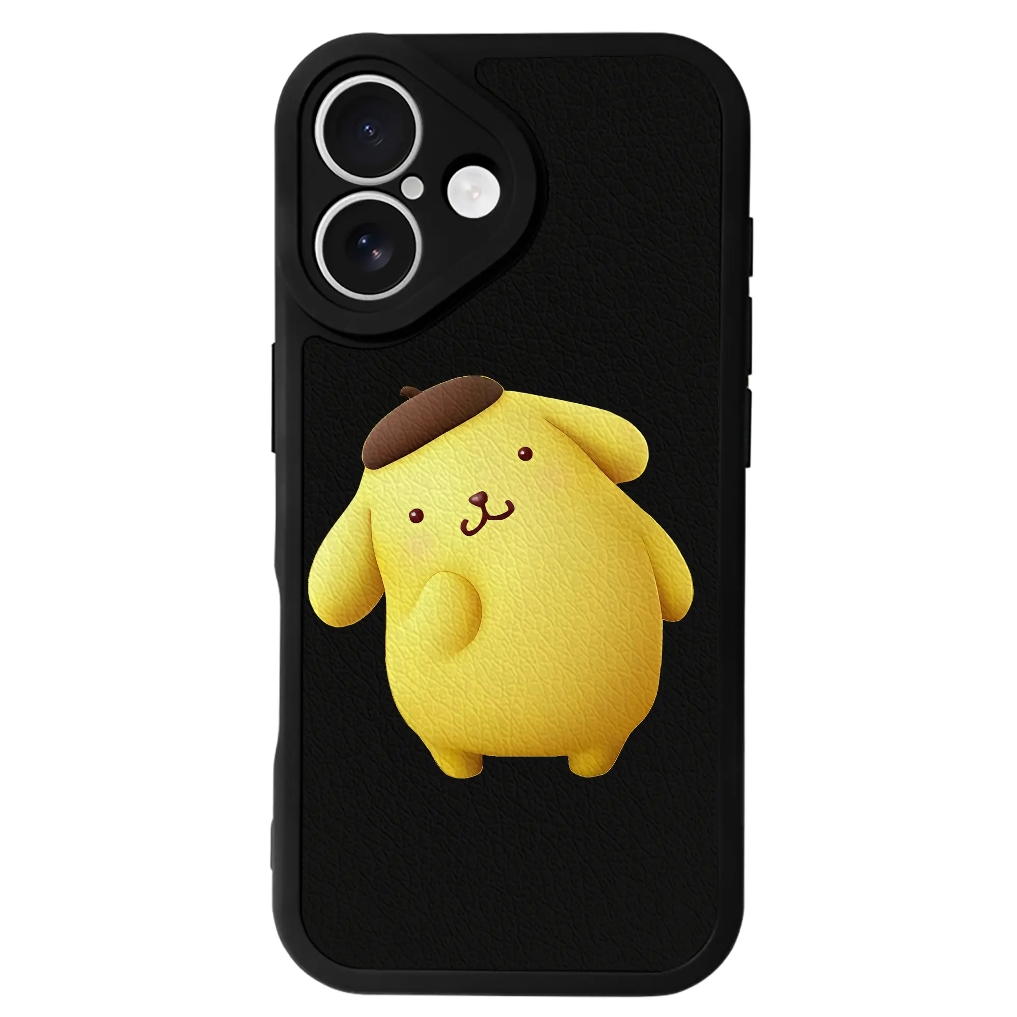 サンリオ グッズ,ポムポムプリン - IPhone 16シリーズ対応 ・ シリコンスマホケース ・ レザー調 ・ 高精度フィット ・ 耐衝撃 ・ ワイヤレス充電対応 ・ 精密カット